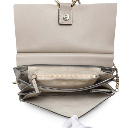 Exclusive Chloe Motty Grey Calfskin Suede Medium Faye Shoulder Bag — Top View