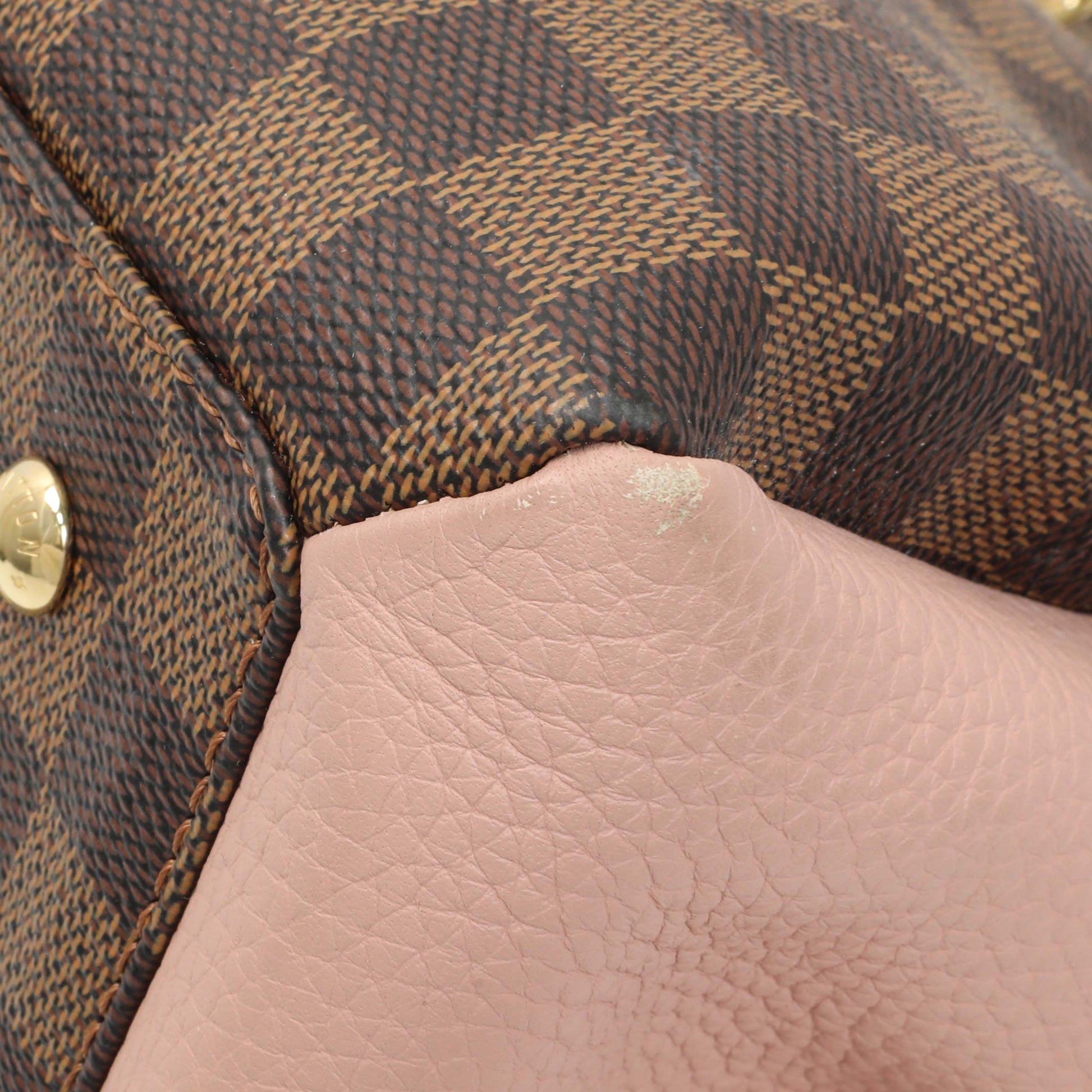 Exclusive Louis Vuitton Cuir Taurillon Damier Ebene Normandy Magnolia — Detail View