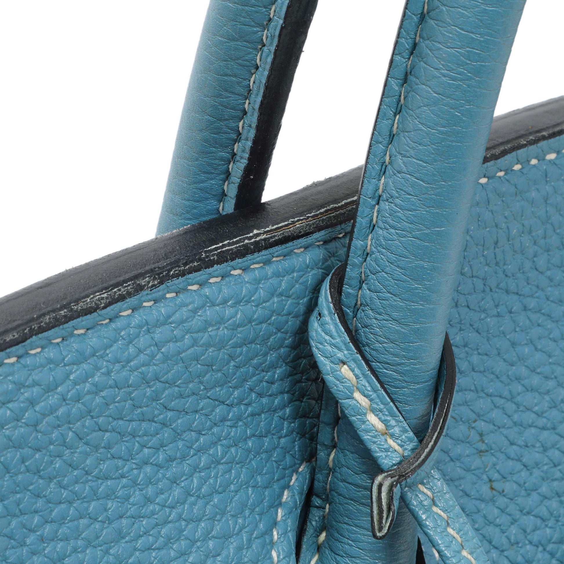 Exclusive Hermes Blue Jean Clemence Birkin 35 — Alternate View 11