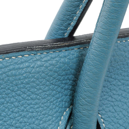 Exclusive Hermes Blue Jean Clemence Birkin 35 — Alternate View 12