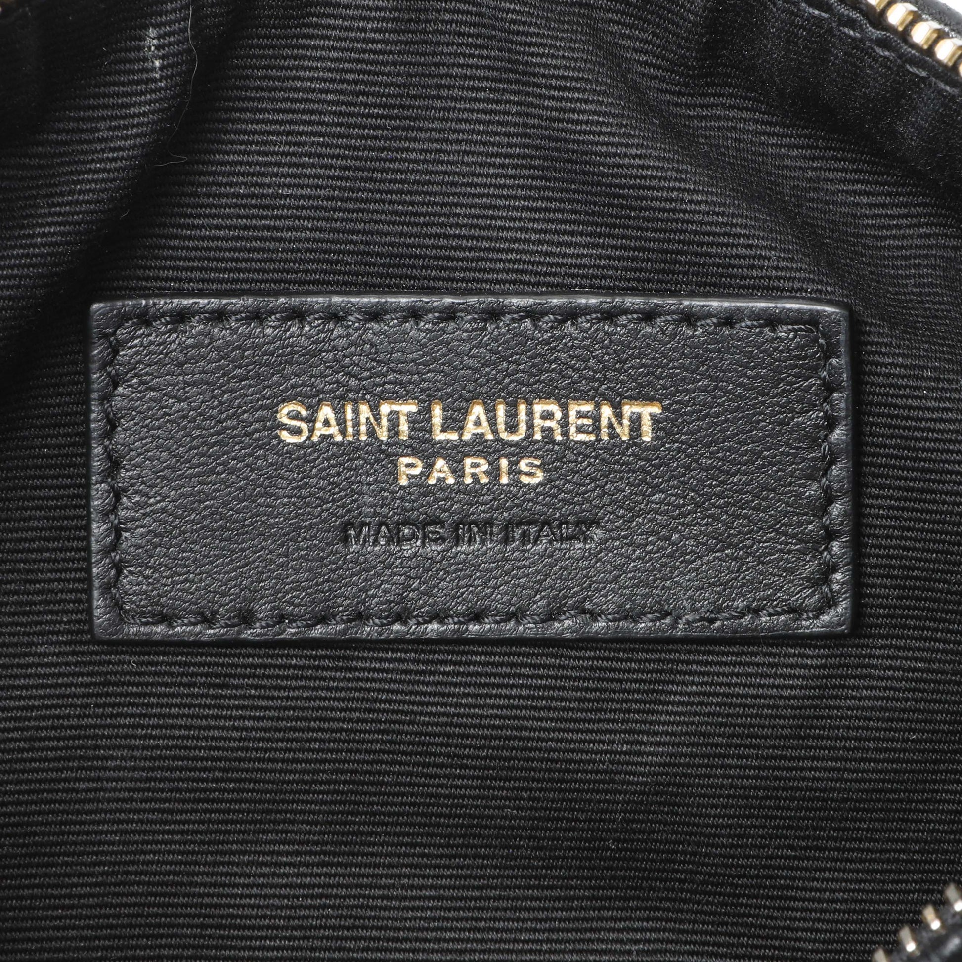 Exclusive Saint Laurent Lambskin Black Sade Tube Bag — Detail View