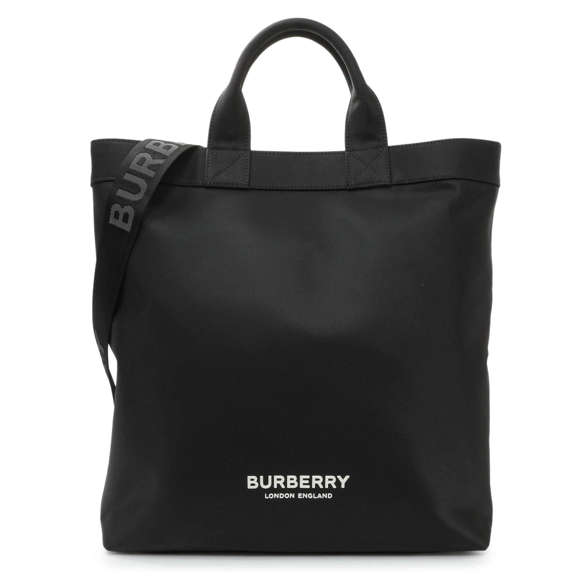 Exclusive Burberry Black Nylon Artie Tote — Front View