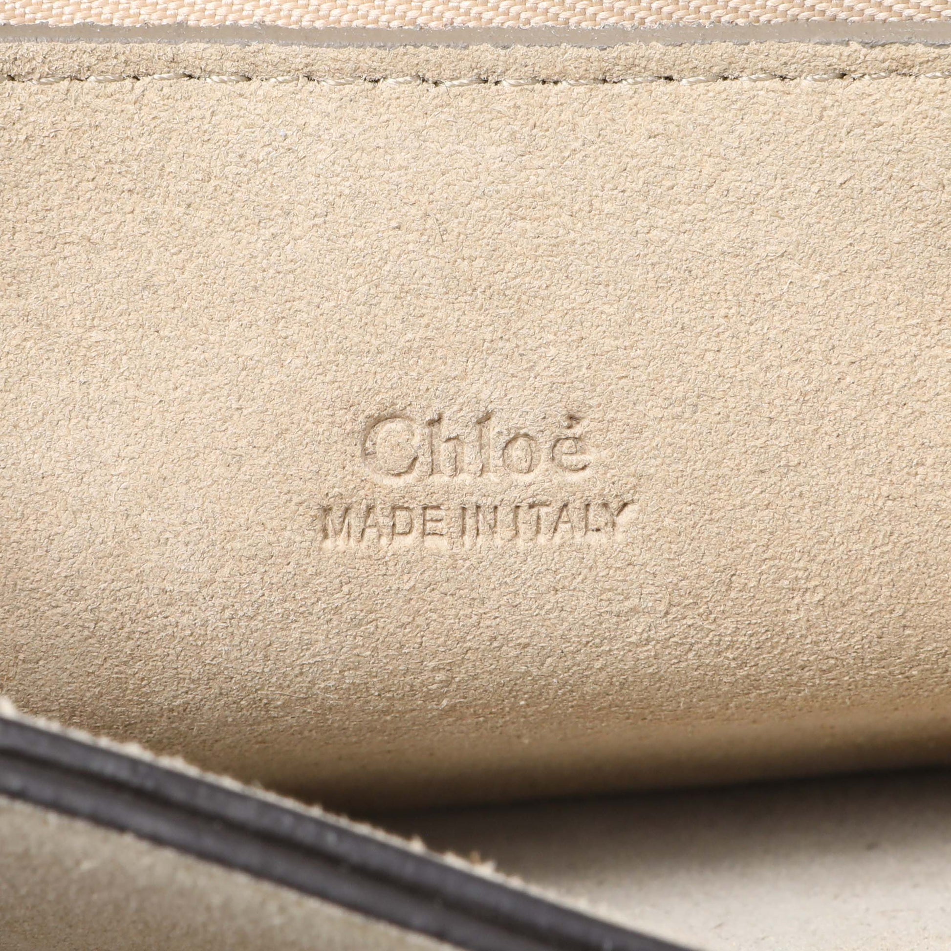 Exclusive Chloe Motty Grey Calfskin Suede Medium Faye Shoulder Bag — Detail View