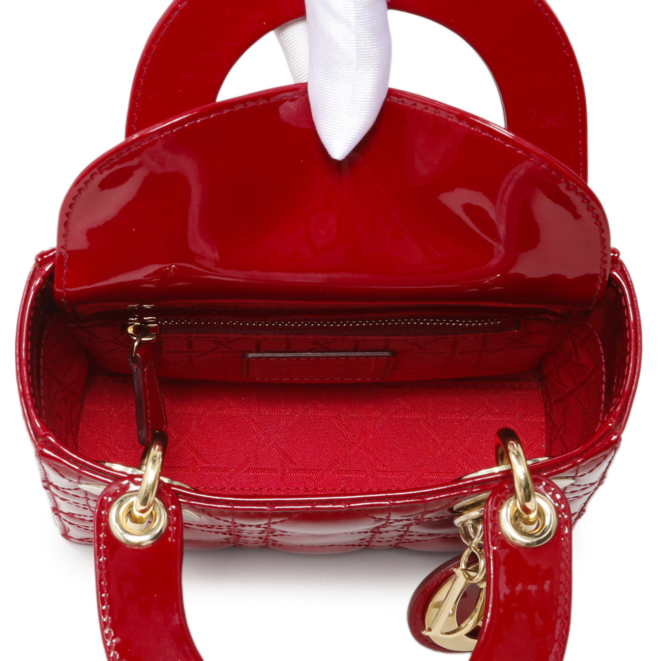 Exclusive Christian Dior Red Patent Cannage Mini Lady Dior — Alternate View 8