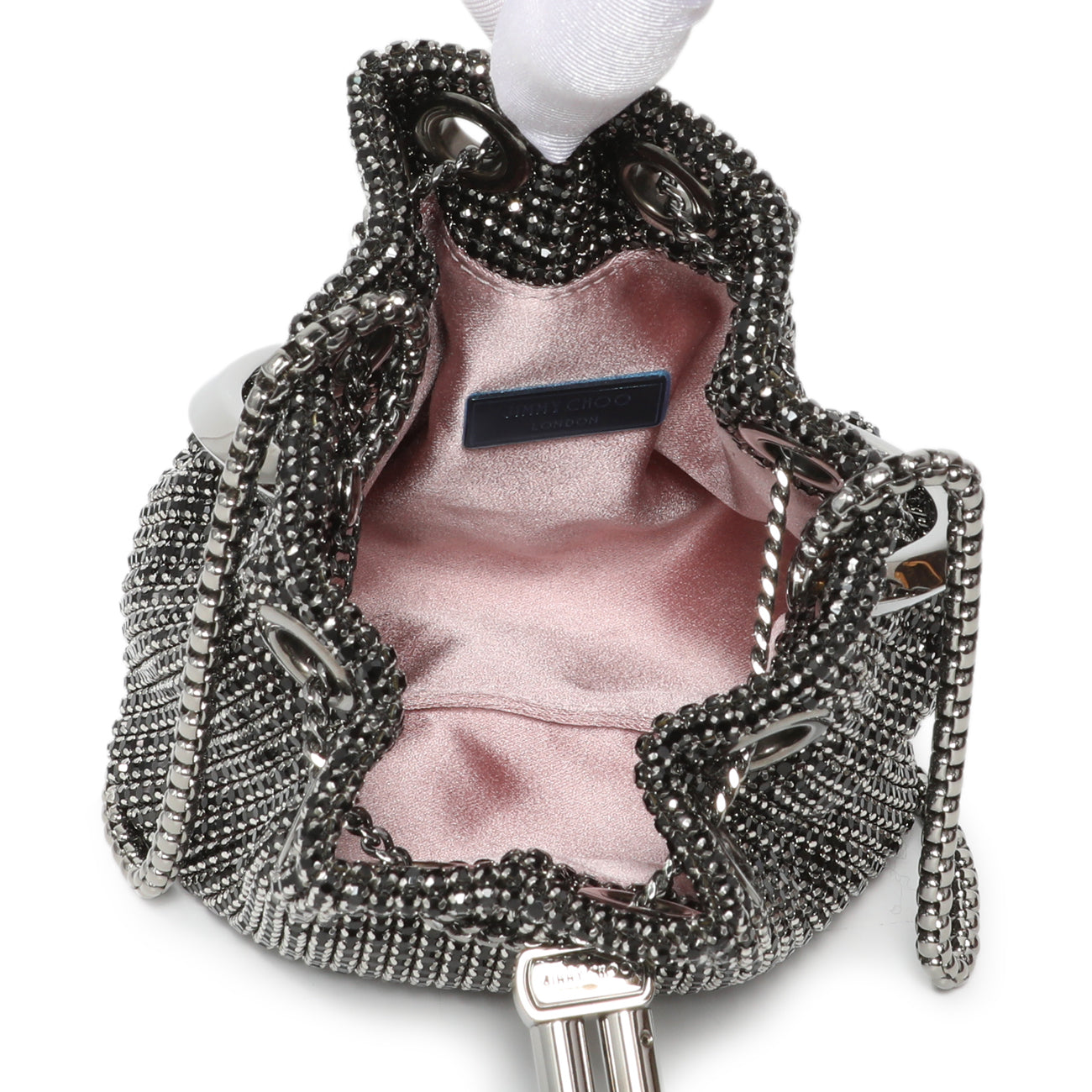 Exclusive Jimmy Choo Black Crystal Mesh Micro Bon Bon — Detail View