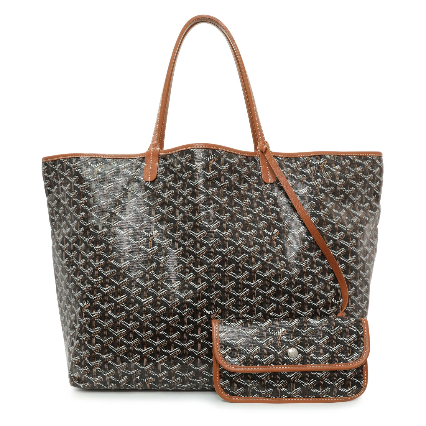 Exclusive Goyard Black Gold Goyardine Saint Louis GM — Front View