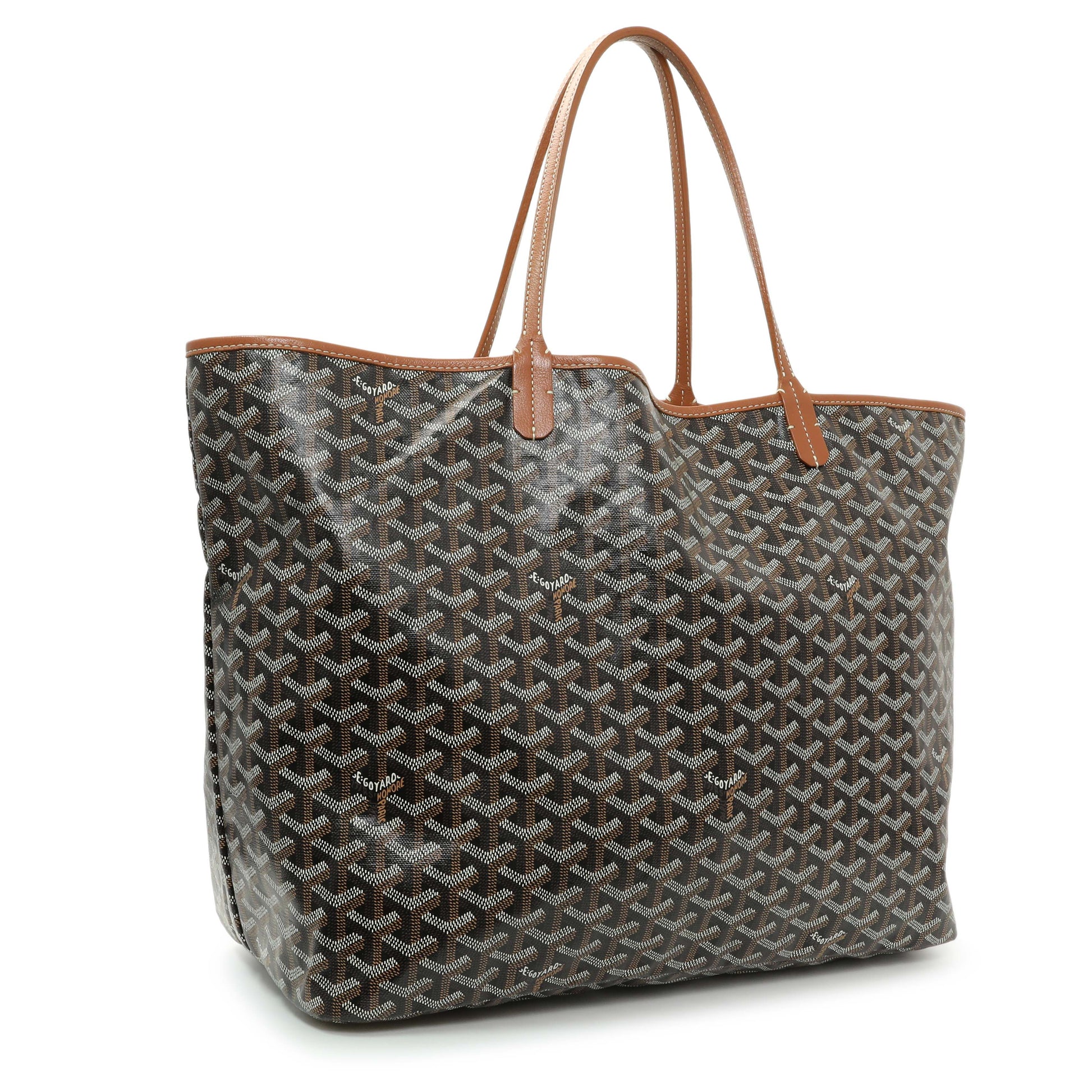 Exclusive Goyard Black Gold Goyardine Saint Louis GM — Side View
