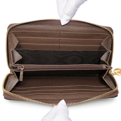 Exclusive Gucci GG Supreme Monogram Web Ophidia Zip Around Wallet — Top View
