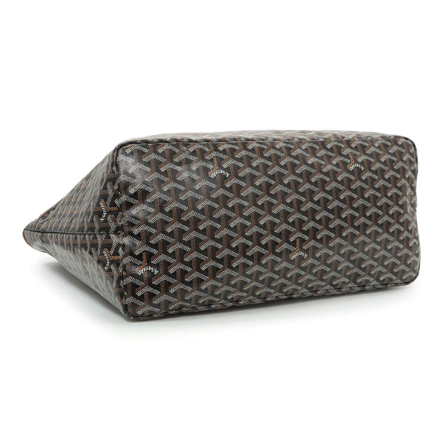 Exclusive Goyard Black Gold Goyardine Saint Louis GM — Back View
