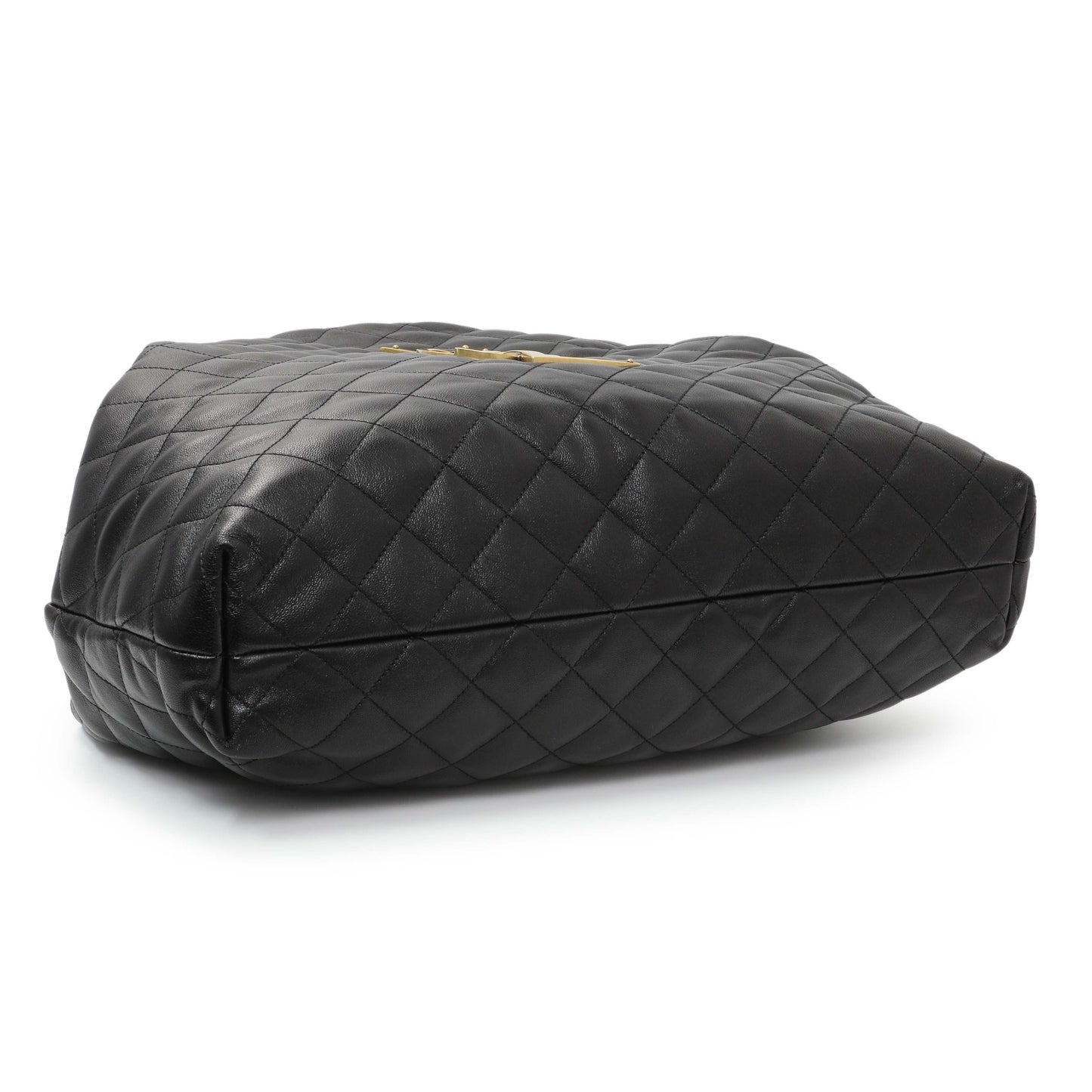 Exclusive Saint Laurent Black Lambskin Quilted Maxi Icare Shopping Tote — Back View