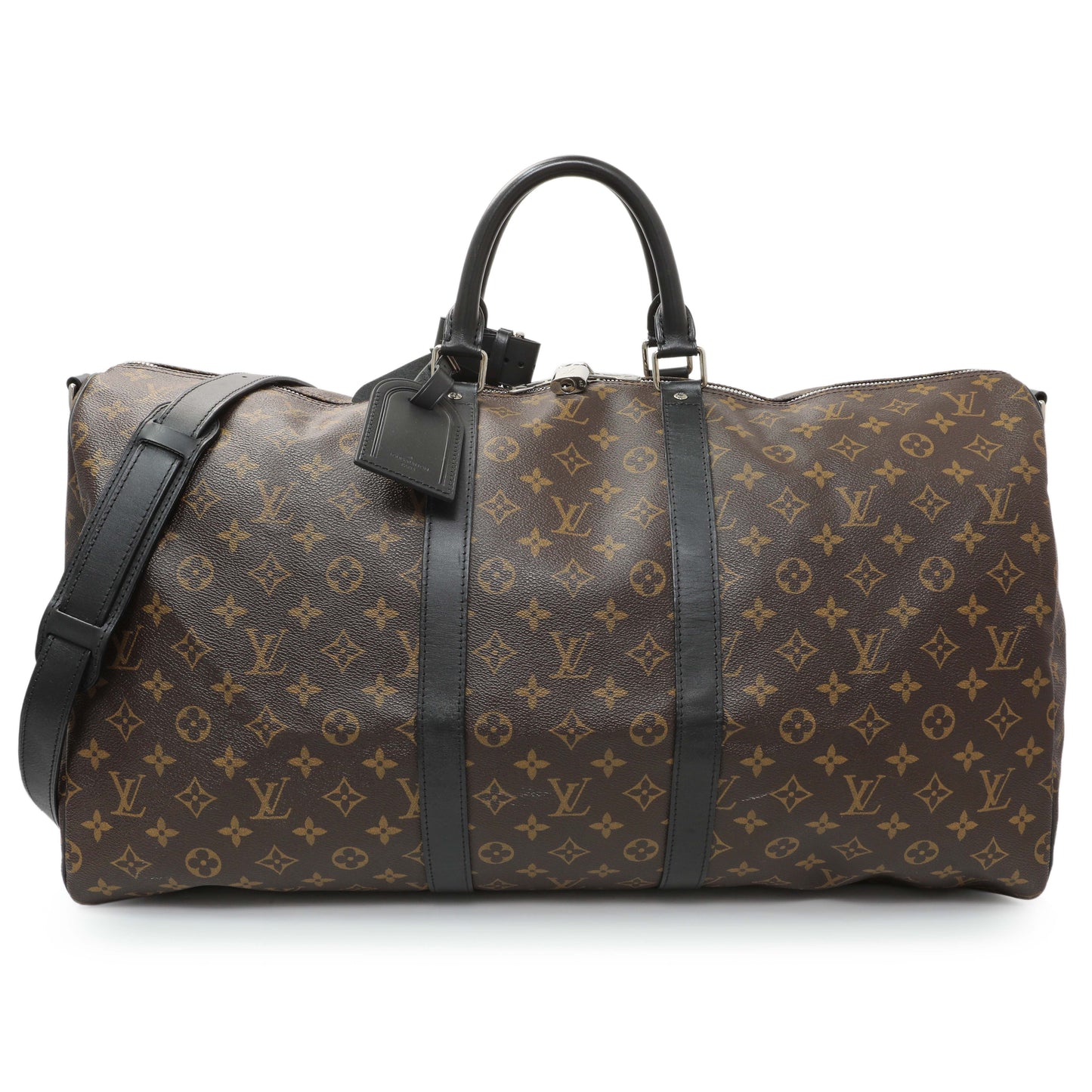 Exclusive Louis Vuitton Monogram Macassar Keepall 55 Bandouliere — Front View