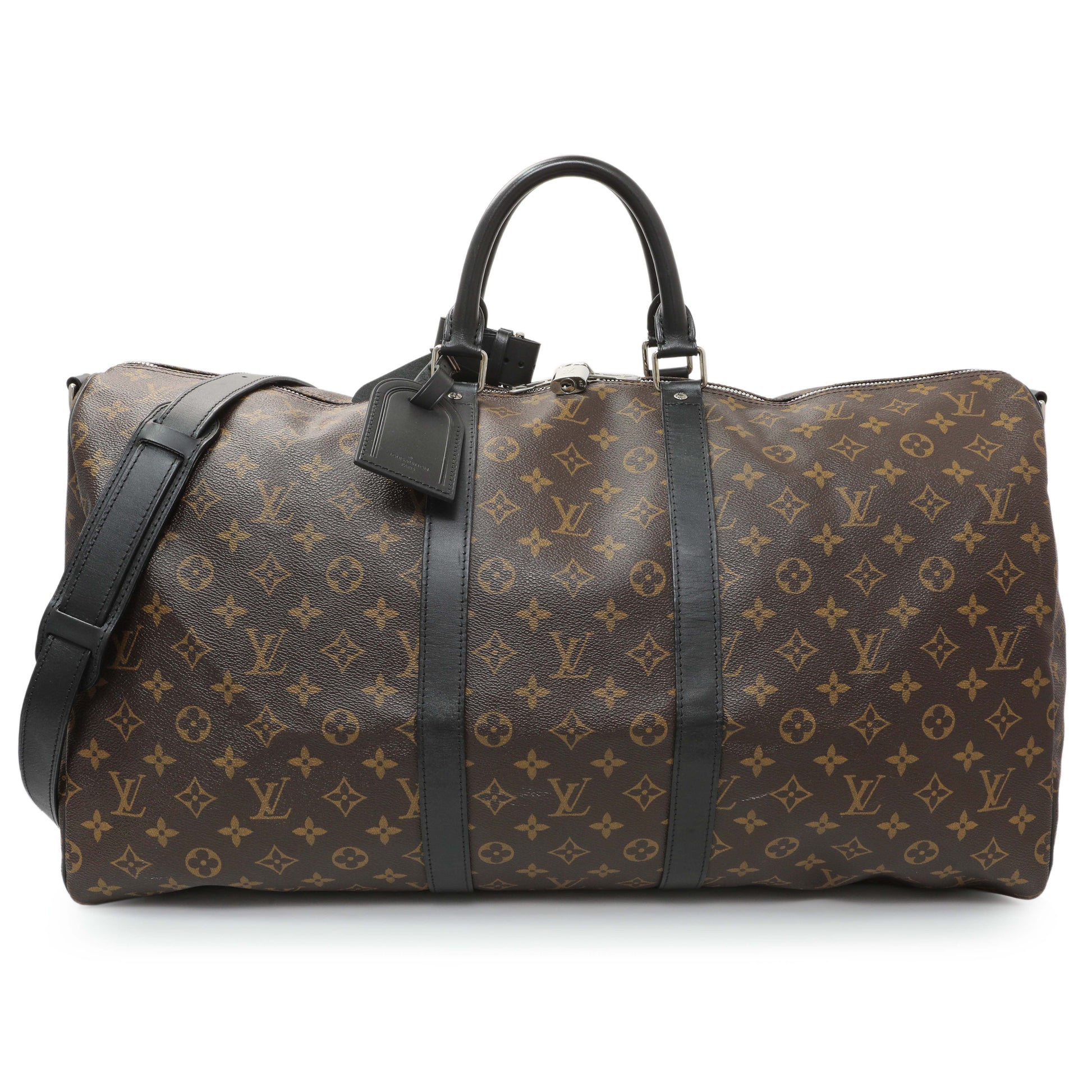 Exclusive Louis Vuitton Monogram Macassar Keepall 55 Bandouliere — Front View