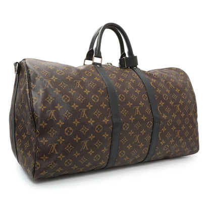 Exclusive Louis Vuitton Monogram Macassar Keepall 55 Bandouliere — Side View