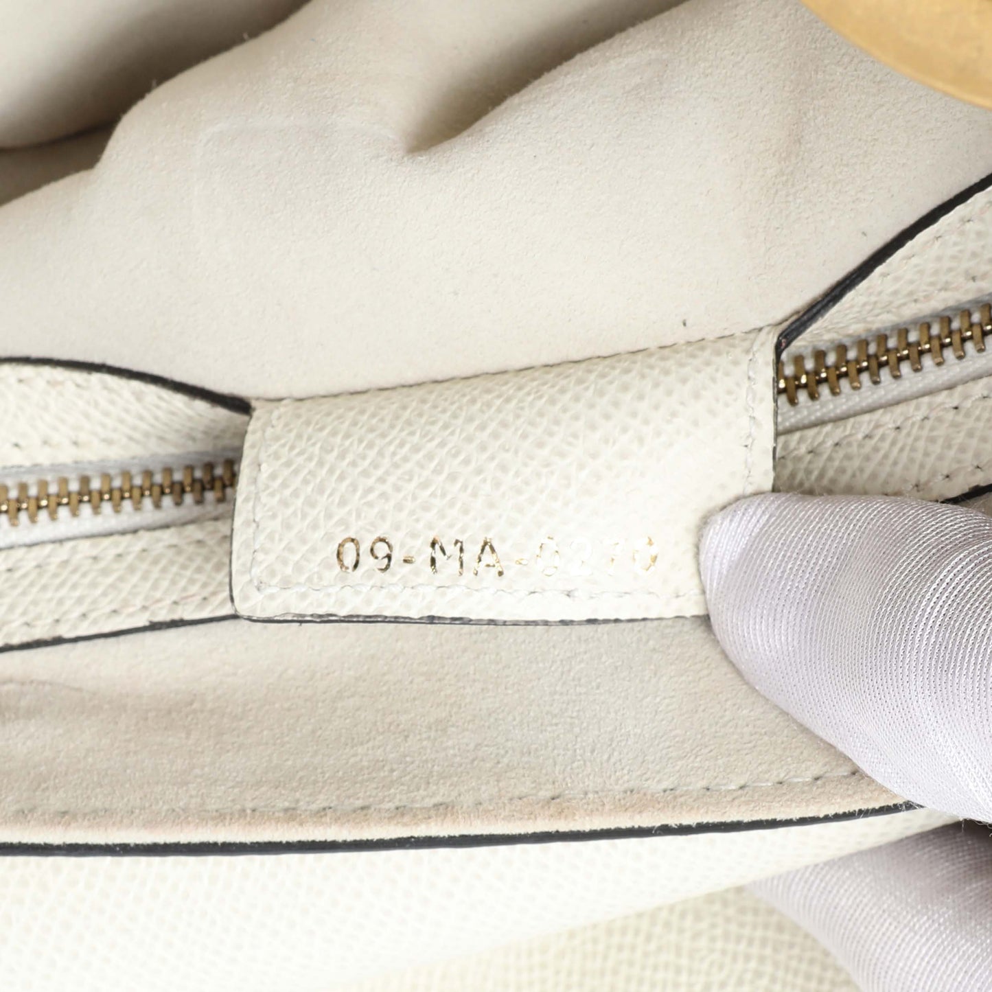 Exclusive Christian Dior White Grained Calfskin Saddle Bag — Lifestyle View
