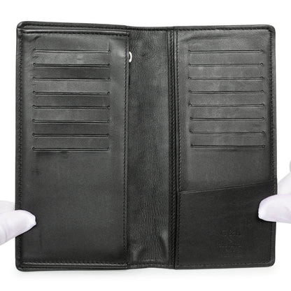 Exclusive Louis Vuitton Black Damier Infini Brazza Wallet — Top View
