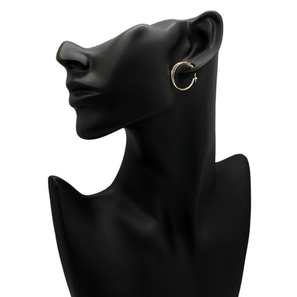 Exclusive 10K Tri-Gold Hoop Earrings — Back View