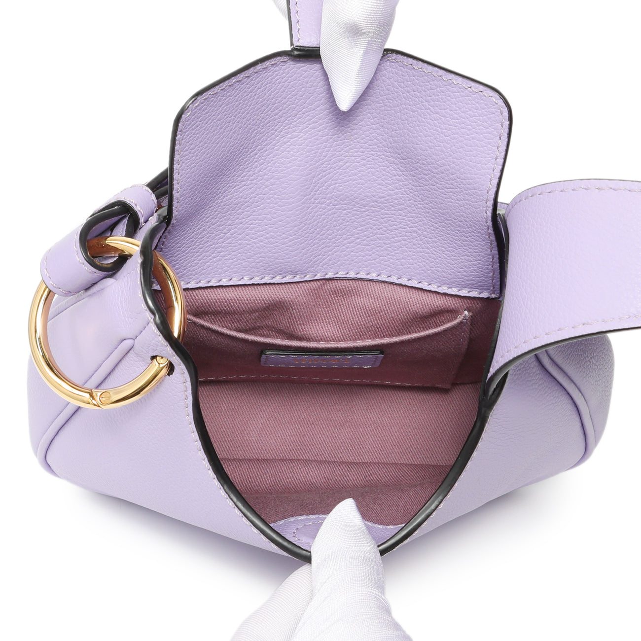 Exclusive Versace Lilac Calfskin La Medusa Small Hobo Crossbody — Top View