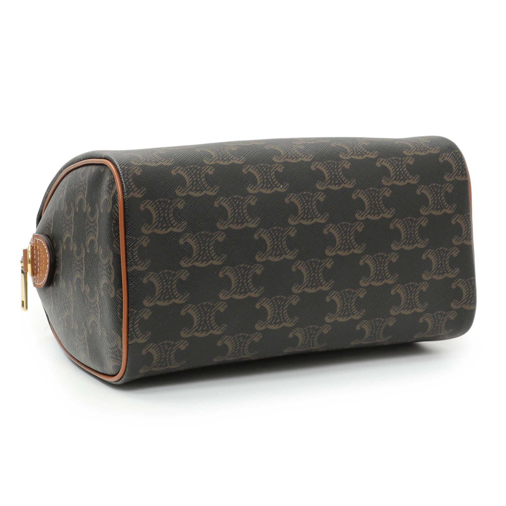 Exclusive Celine Triomphe Canvas Small Boston Bag — Back View