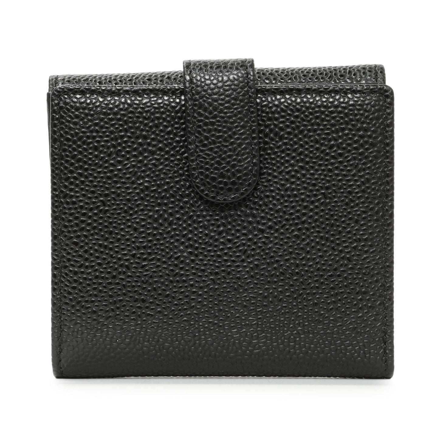Exclusive Chanel Black Caviar Timeless Compact Wallet — Side View