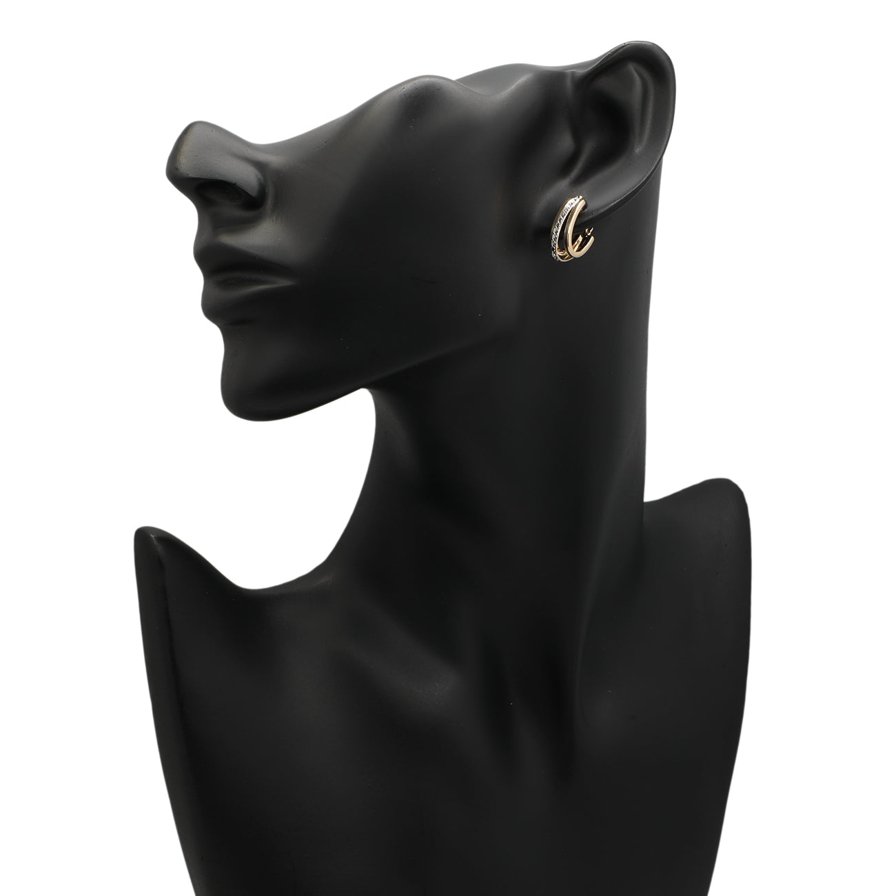 Exclusive 10K Yellow/White Gold Earrings — Back View