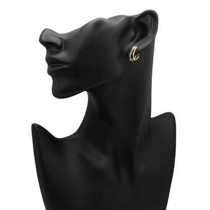 Exclusive 10K Yellow/White Gold Earrings — Back View