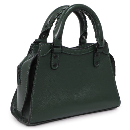 Exclusive Balenciaga Forest Green Calfskin Neo Classic Mini City — Side View