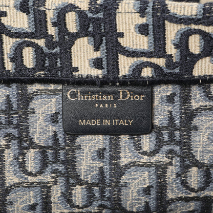 Exclusive Christian Dior Blue Oblique Large Book Tote — Detail View