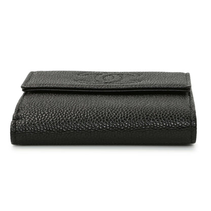 Exclusive Chanel Black Caviar Timeless Compact Wallet — Back View