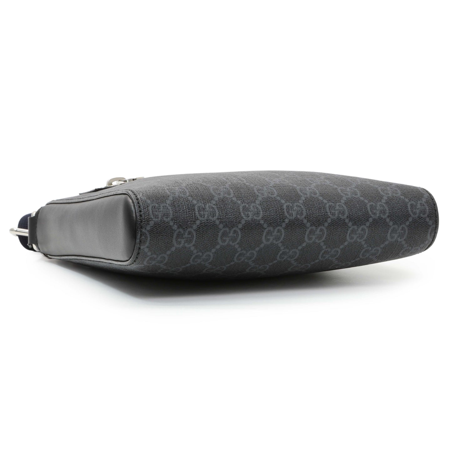 Exclusive Gucci GG Supreme Monogram Web Small Flat Messenger Bag — Back View
