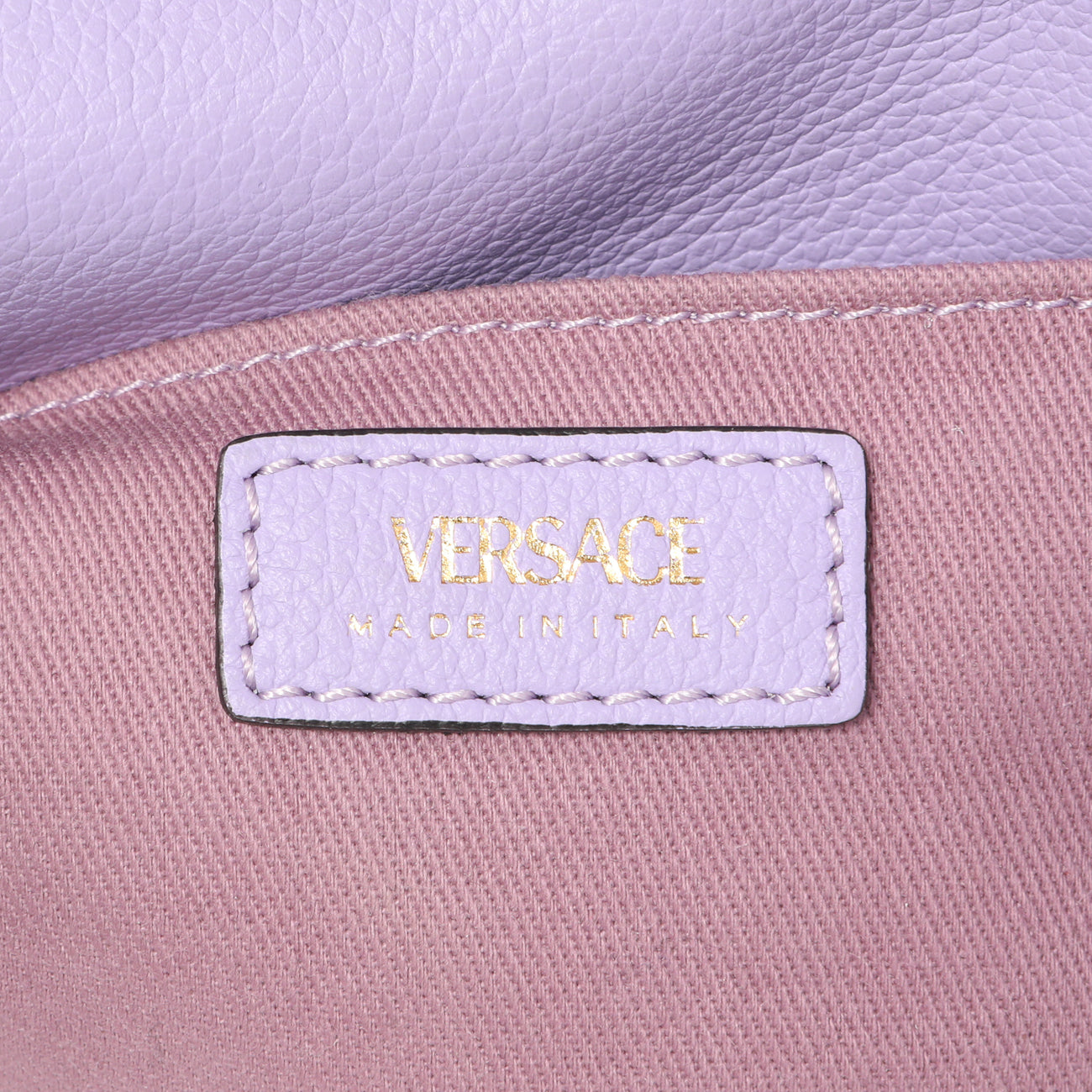 Exclusive Versace Lilac Calfskin La Medusa Small Hobo Crossbody — Detail View