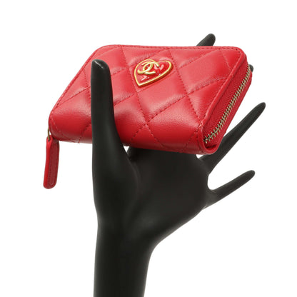 Exclusive Chanel Red Lambskin Coco Love Zip Coin Purse — Alternate View 7