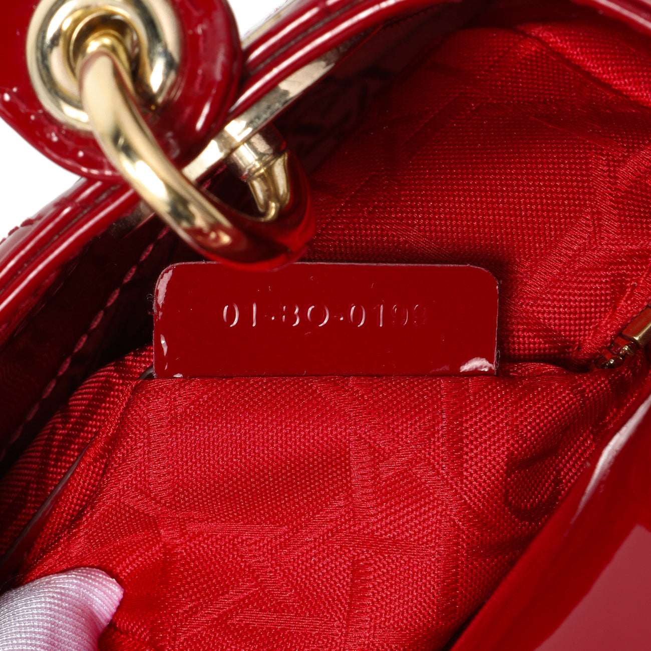 Exclusive Christian Dior Red Patent Cannage Mini Lady Dior — Alternate View 10