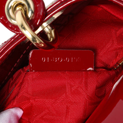 Exclusive Christian Dior Red Patent Cannage Mini Lady Dior — Alternate View 10