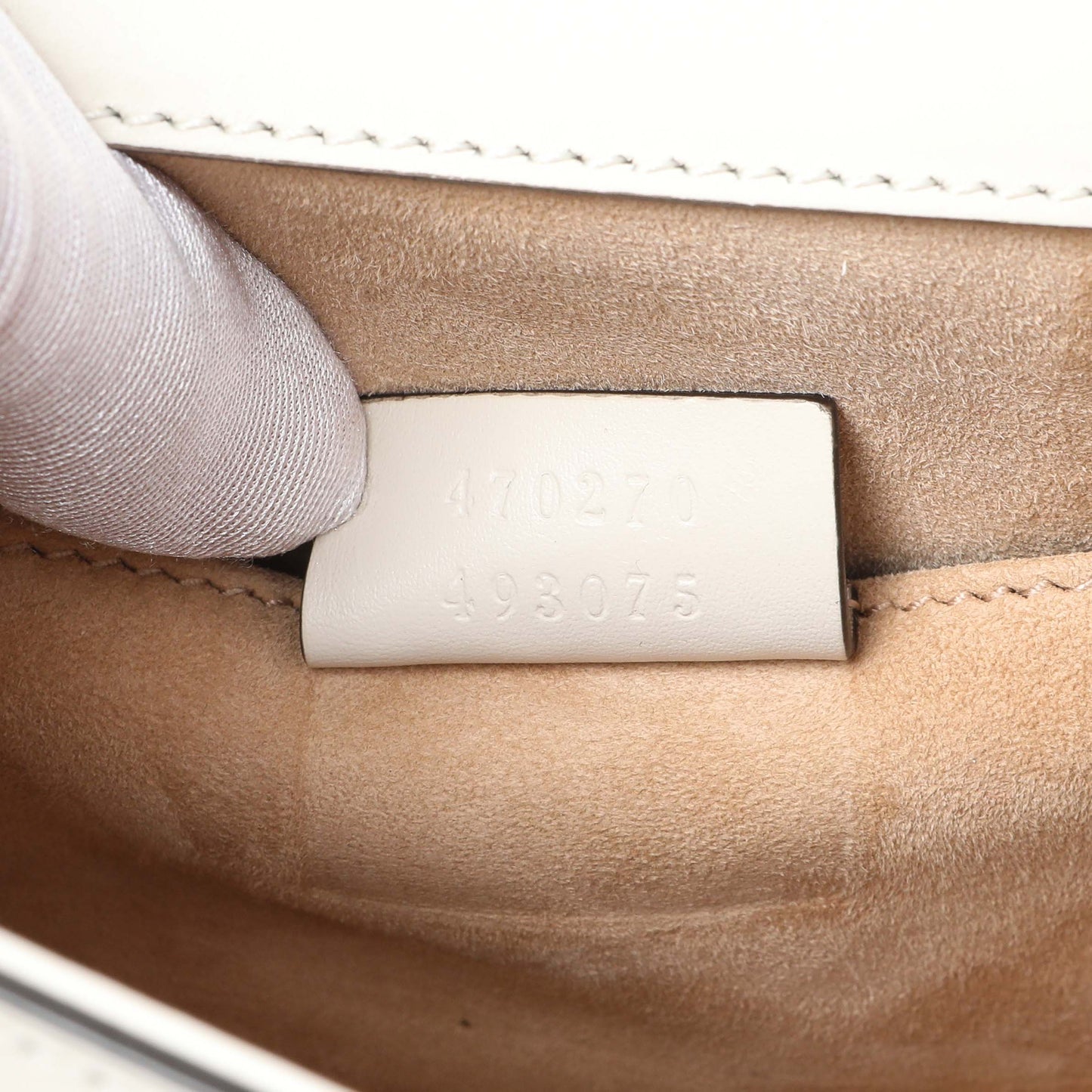 Exclusive Gucci White Calfskin Mini Sylvie Top Handle Bag — Lifestyle View