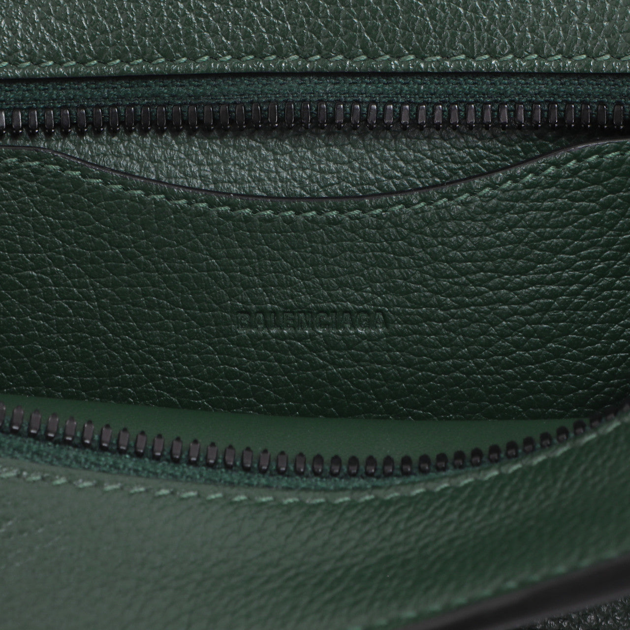 Exclusive Balenciaga Forest Green Calfskin Neo Classic Mini City — Detail View
