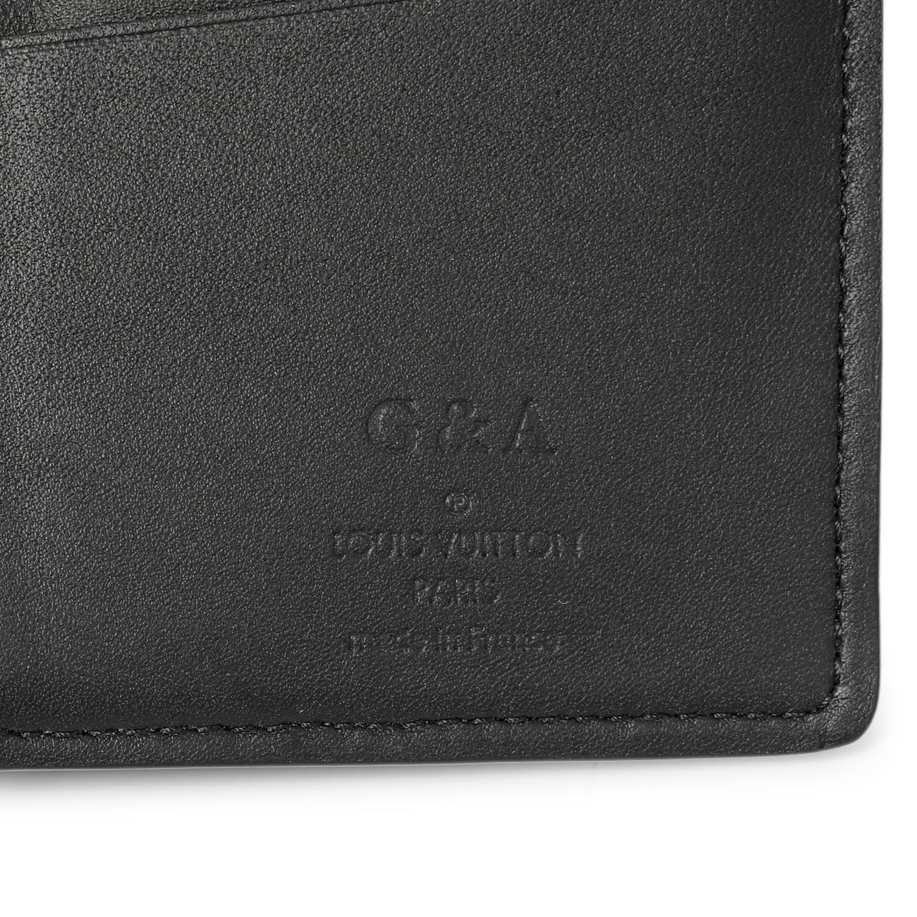 Exclusive Louis Vuitton Black Damier Infini Brazza Wallet — Detail View