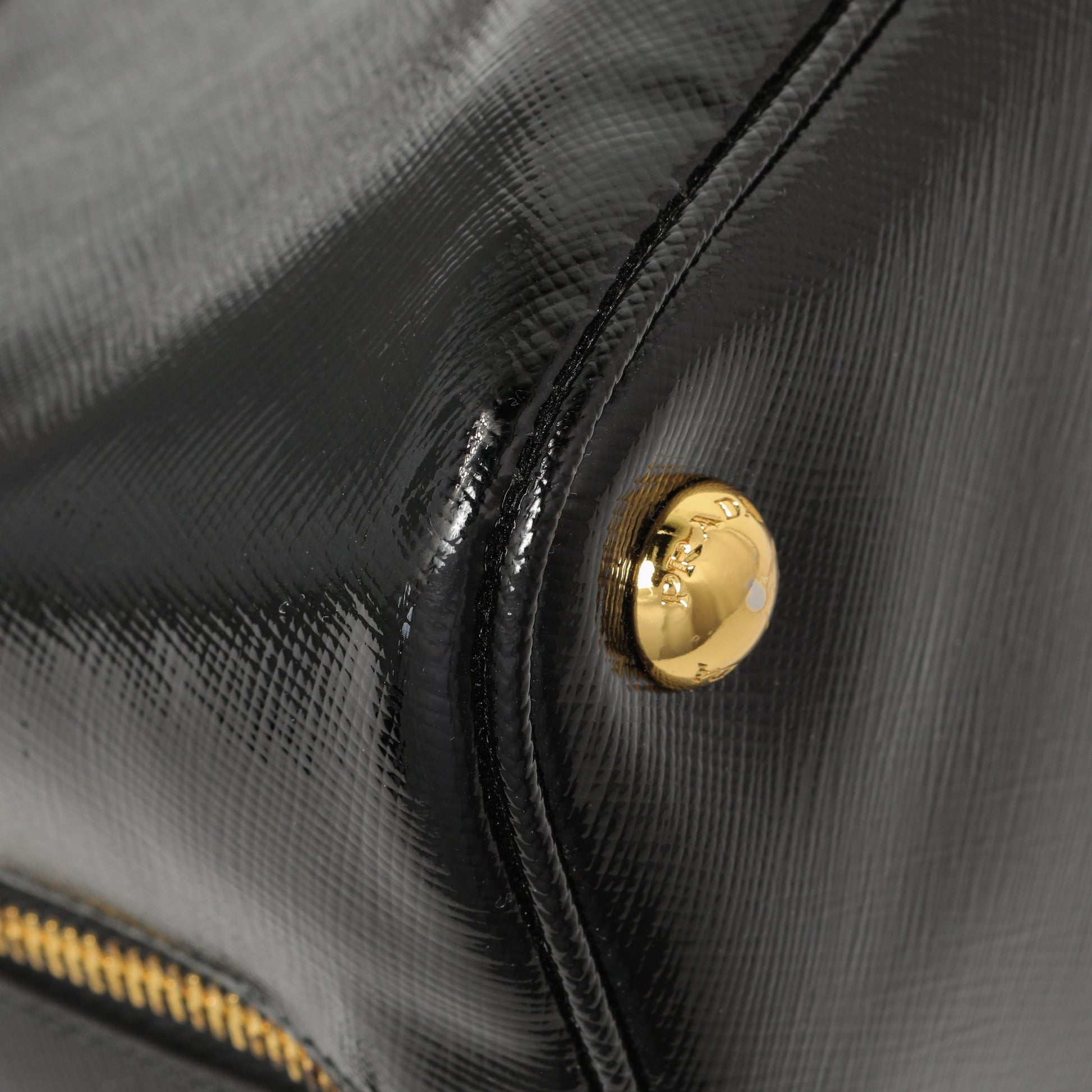 Exclusive Prada Black Saffiano Vernice Promenade Tote — Lifestyle View