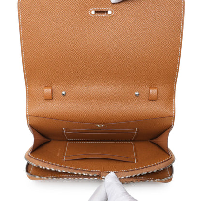 Exclusive Hermes Epsom Gold 1957 To Go Wallet — Top View
