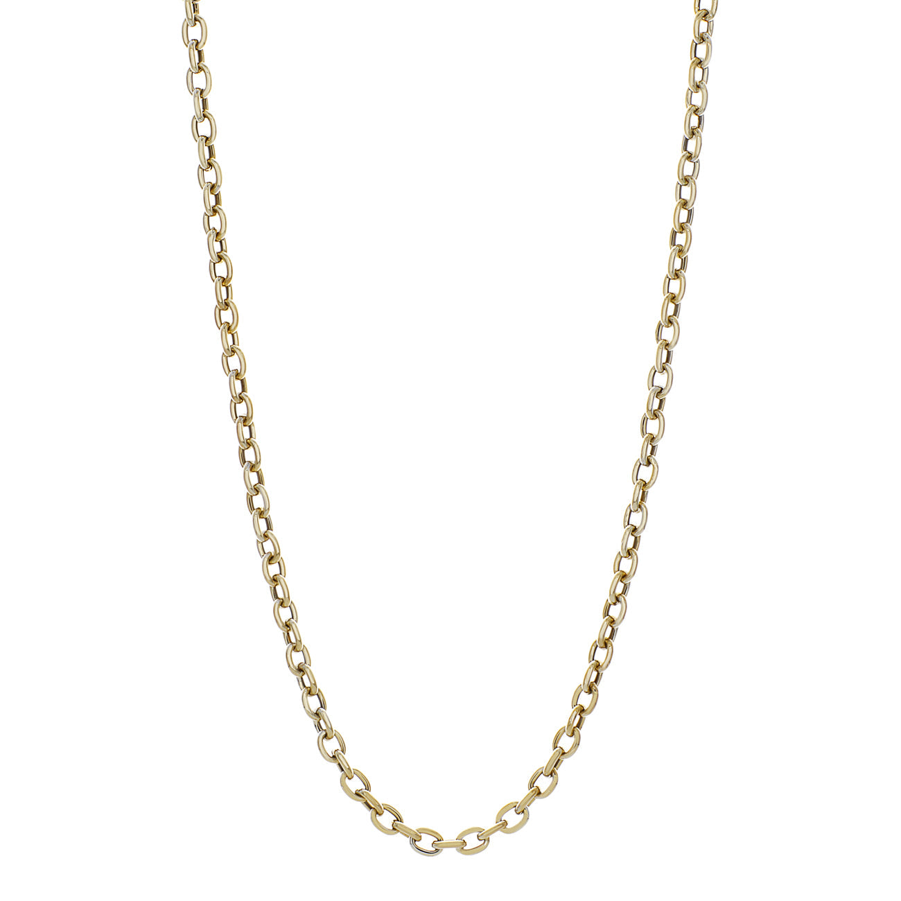 Exclusive 18K Yellow Gold Rolo Chain Necklace — Front View