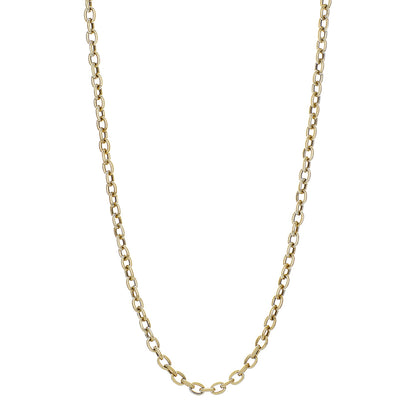 Exclusive 18K Yellow Gold Rolo Chain Necklace — Front View