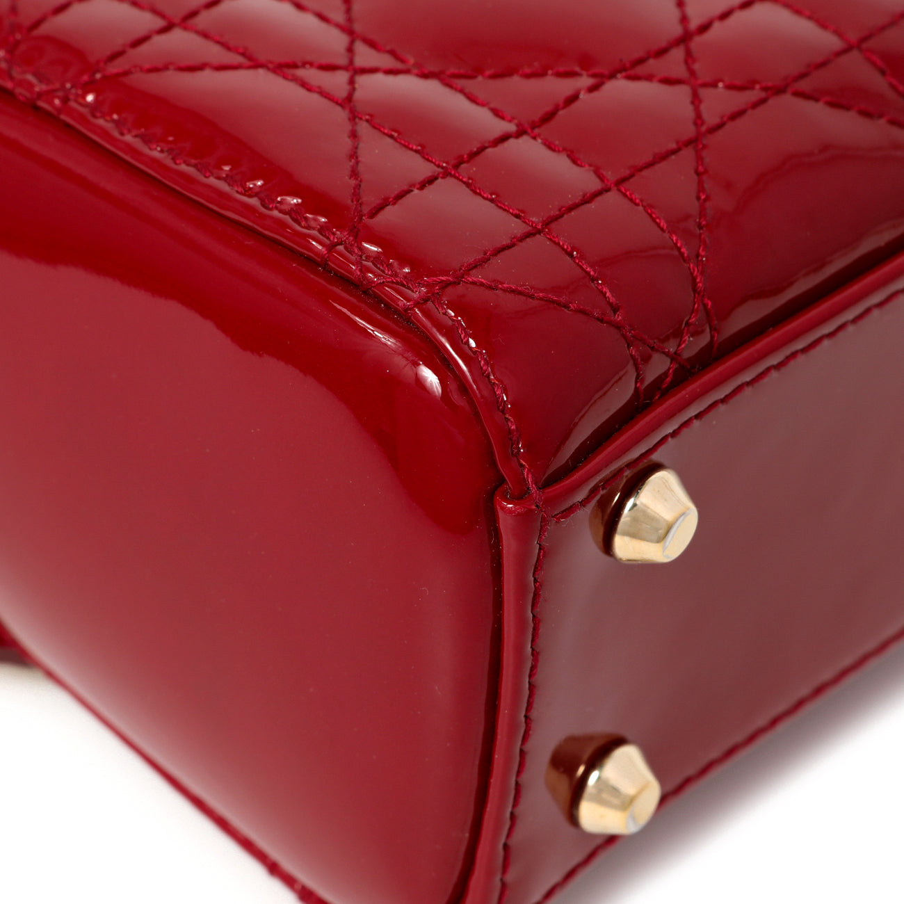 Exclusive Christian Dior Red Patent Cannage Mini Lady Dior — Lifestyle View