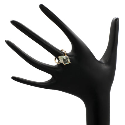 Exclusive 14K Yellow Gold 8.21 Carat Green Quartz Ring — 5 — Top View