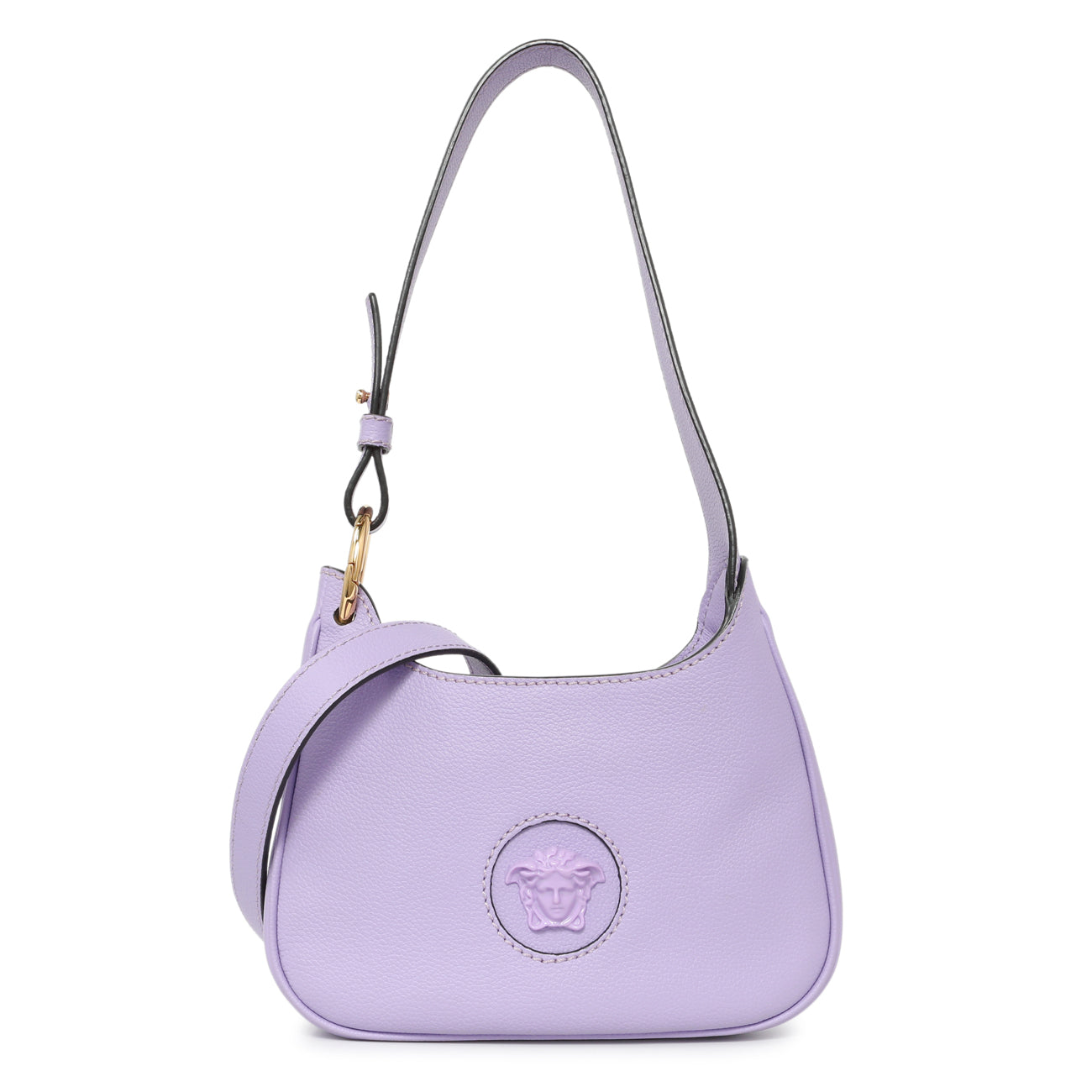 Exclusive Versace Lilac Calfskin La Medusa Small Hobo Crossbody — Front View