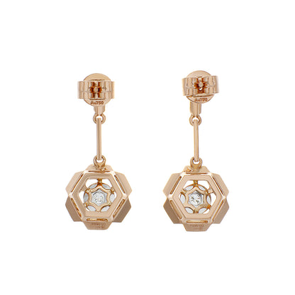 Exclusive 18K Rose Gold Diamond Drop Earrings — Side View