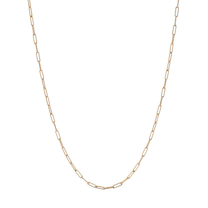 Exclusive 14k Rose Gold Paperclip Chain — Front View