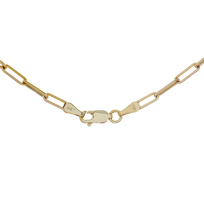 Exclusive 14k Rose Gold Paperclip Chain — Side View