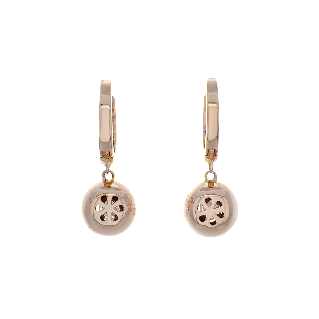 Exclusive 18K Rose Gold 0.62 Carat Diamond Earrings — Side View