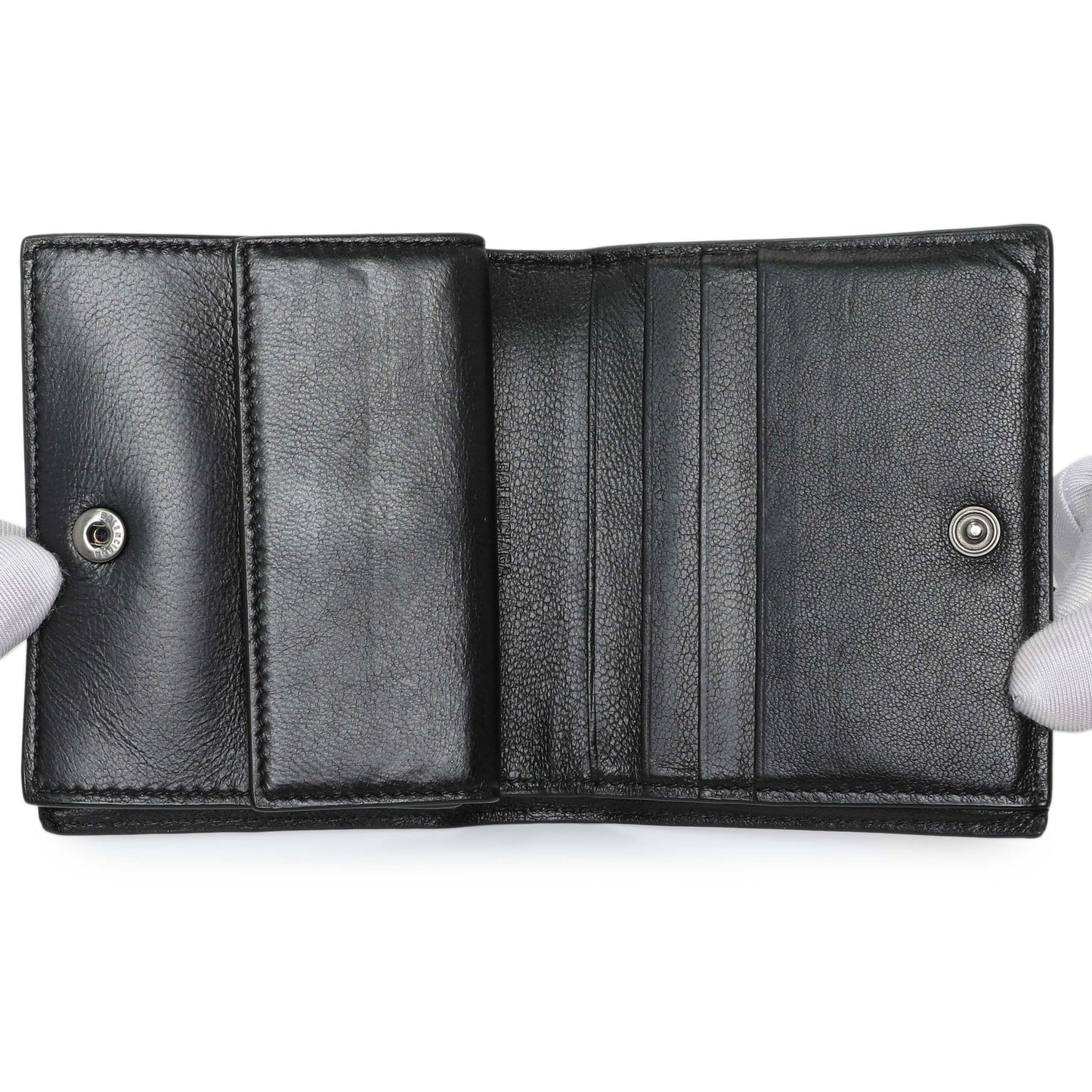 Exclusive Balenciaga Black Crocodile Embossed Wallet — Top View