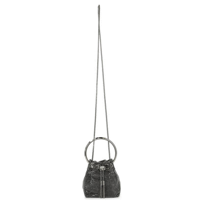 Exclusive Jimmy Choo Black Crystal Mesh Micro Bon Bon — Front View