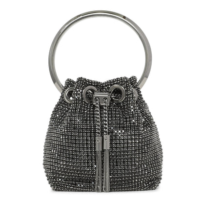 Exclusive Jimmy Choo Black Crystal Mesh Micro Bon Bon — Side View